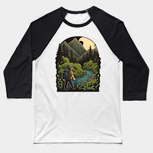 Hiking Cartoon Design - Buy and Plant a Tree Baseball T-Shirt